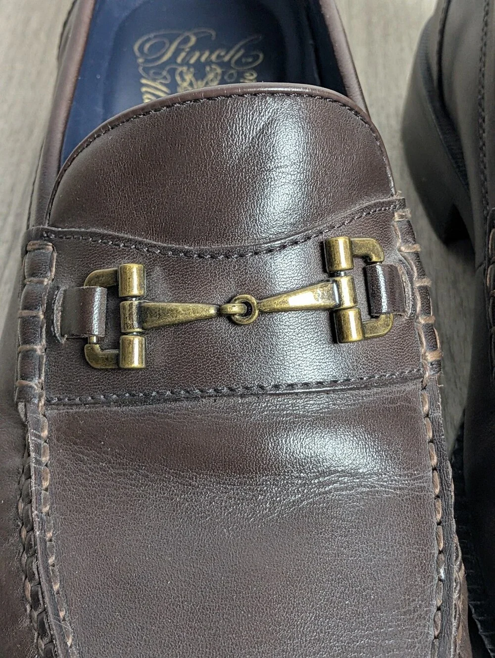 Cole Haan Men's Leather Penny Loafers 8.5 Pinch Main Classic Dress Shoes Brown